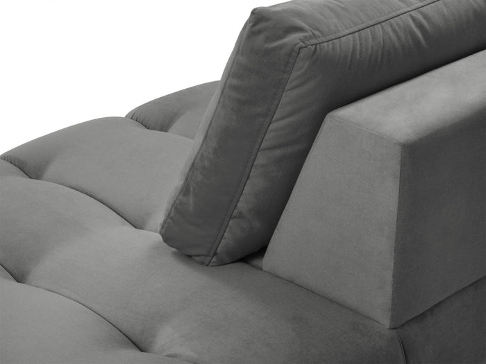 Cosmopolitan Design - Chaise longue destra "Hastings" 2 posti in velluto grigio 