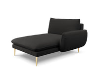 Cosmopolitan Design - Chaise longue destra "Vienna" in bouclé nero 