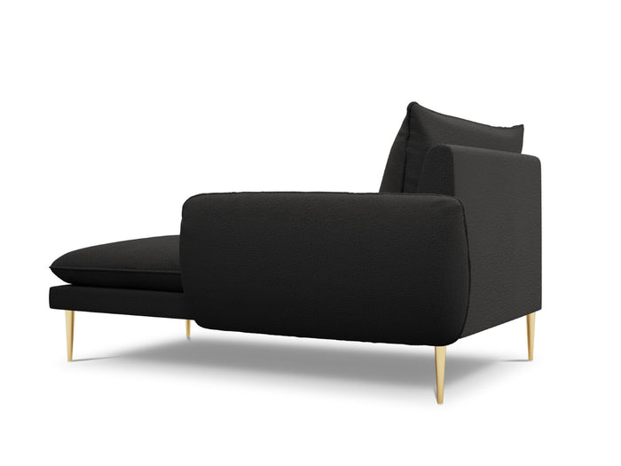 Cosmopolitan Design - Chaise longue destra "Vienna" in bouclé nero 