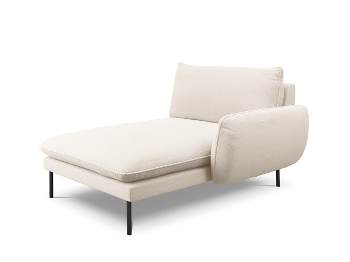 Cosmopolitan Design - Chaise longue destra "Vienna" in bouclé beige 