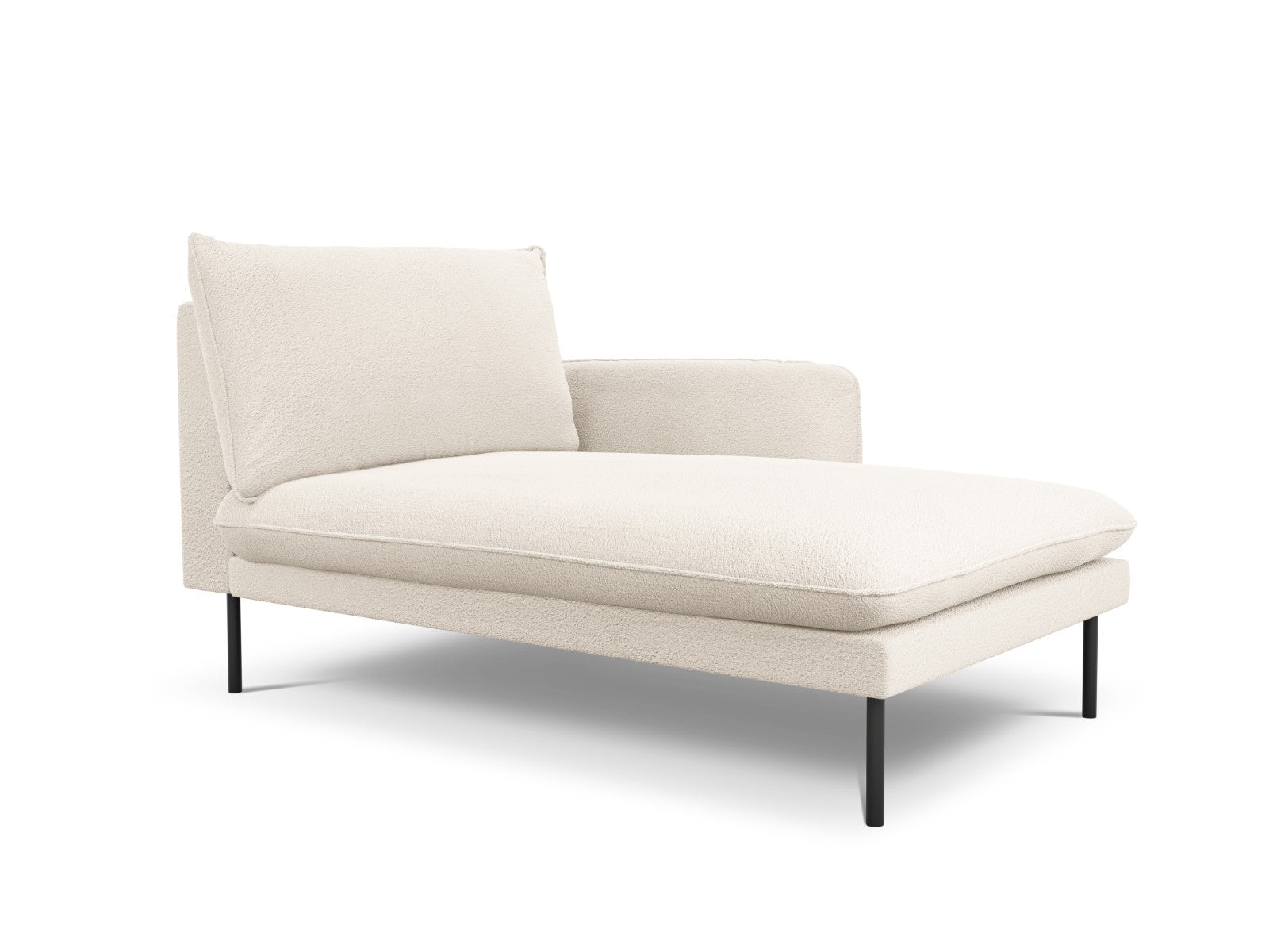 Cosmopolitan Design - Chaise longue destra "Vienna" in bouclé beige 
