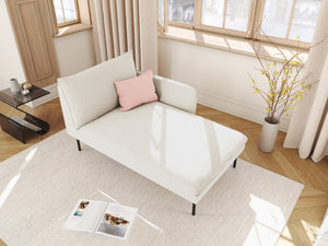 Cosmopolitan Design - Chaise longue destra "Vienna" in bouclé beige 