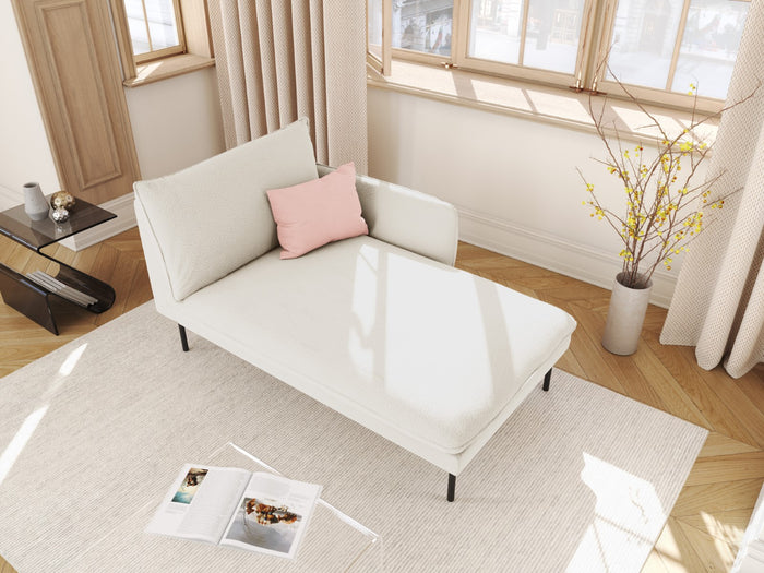 Cosmopolitan Design - Chaise longue destra "Vienna" in bouclé beige 