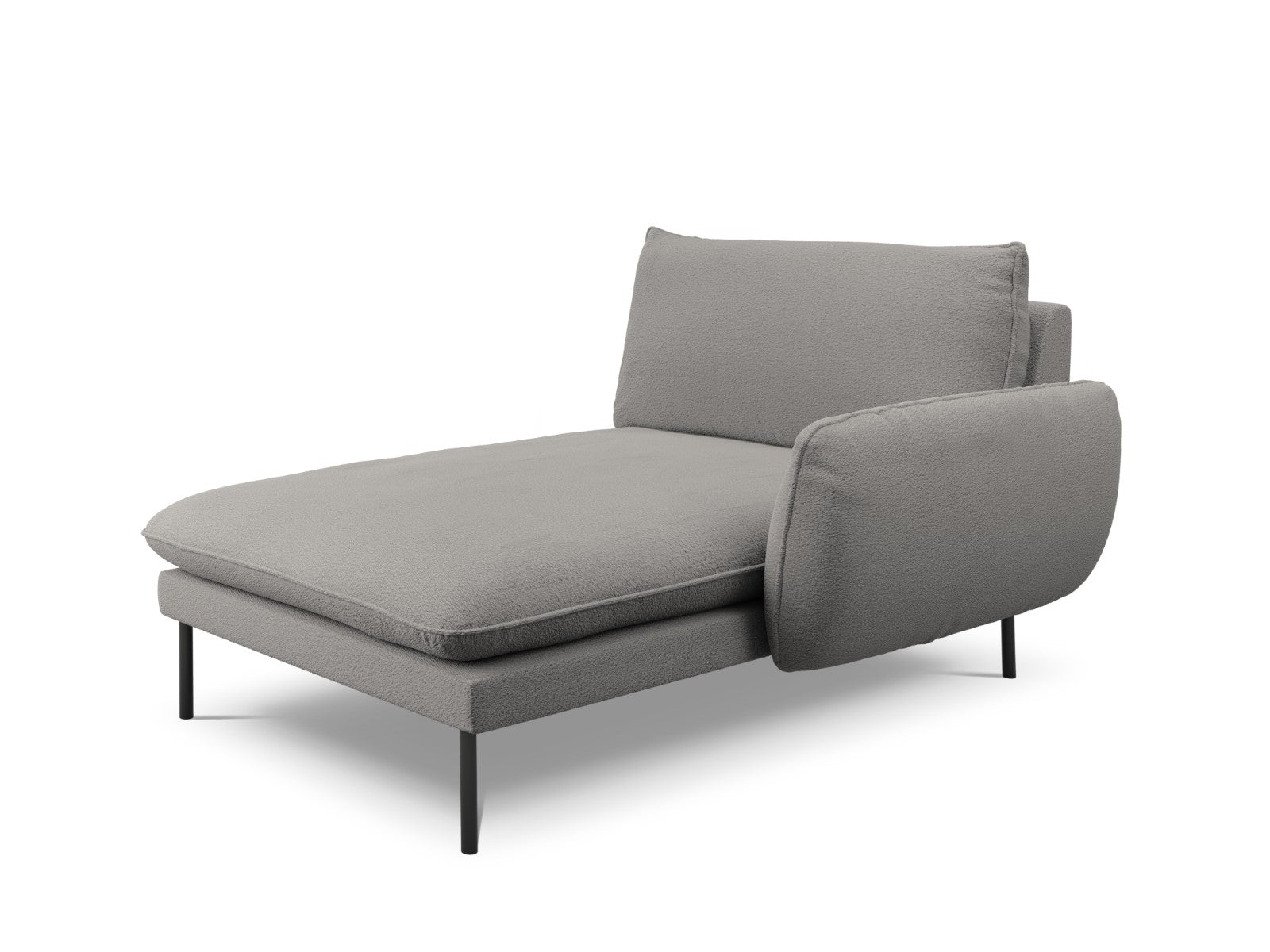Cosmopolitan Design - Chaise longue destra "Vienna" in bouclé grigio 