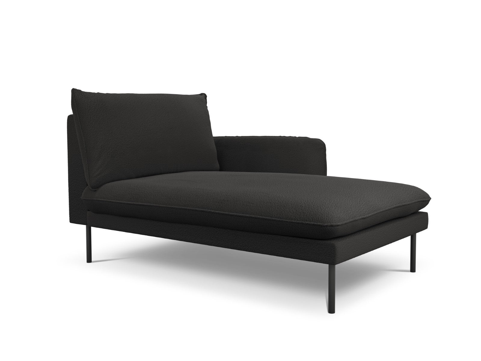 Cosmopolitan Design - Chaise longue destra "Vienna" in bouclé nero 