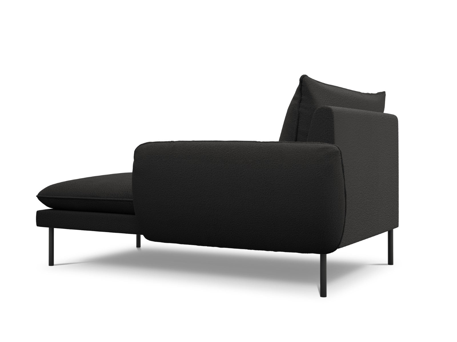 Cosmopolitan Design - Chaise longue destra "Vienna" in bouclé nero 