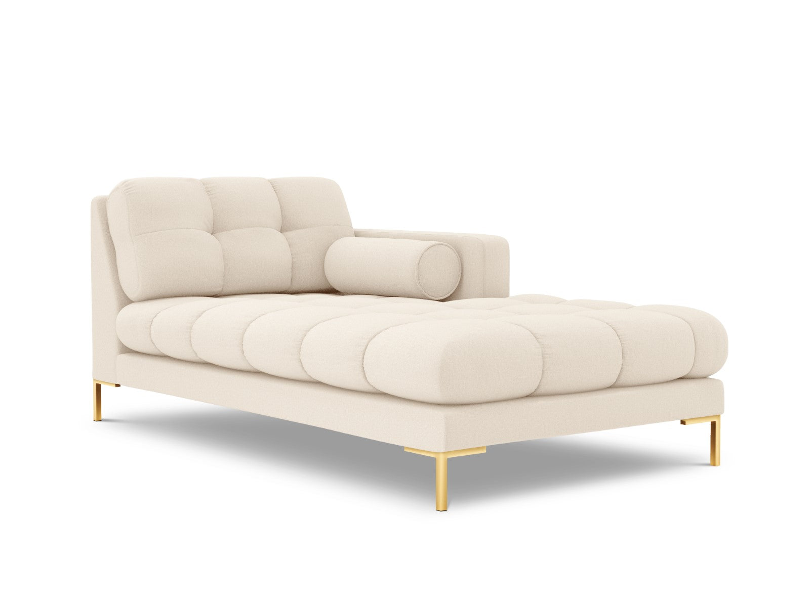 Cosmopolitan Design - Chaise longue destra "Bali" in tessuto strutturato beige chiaro 