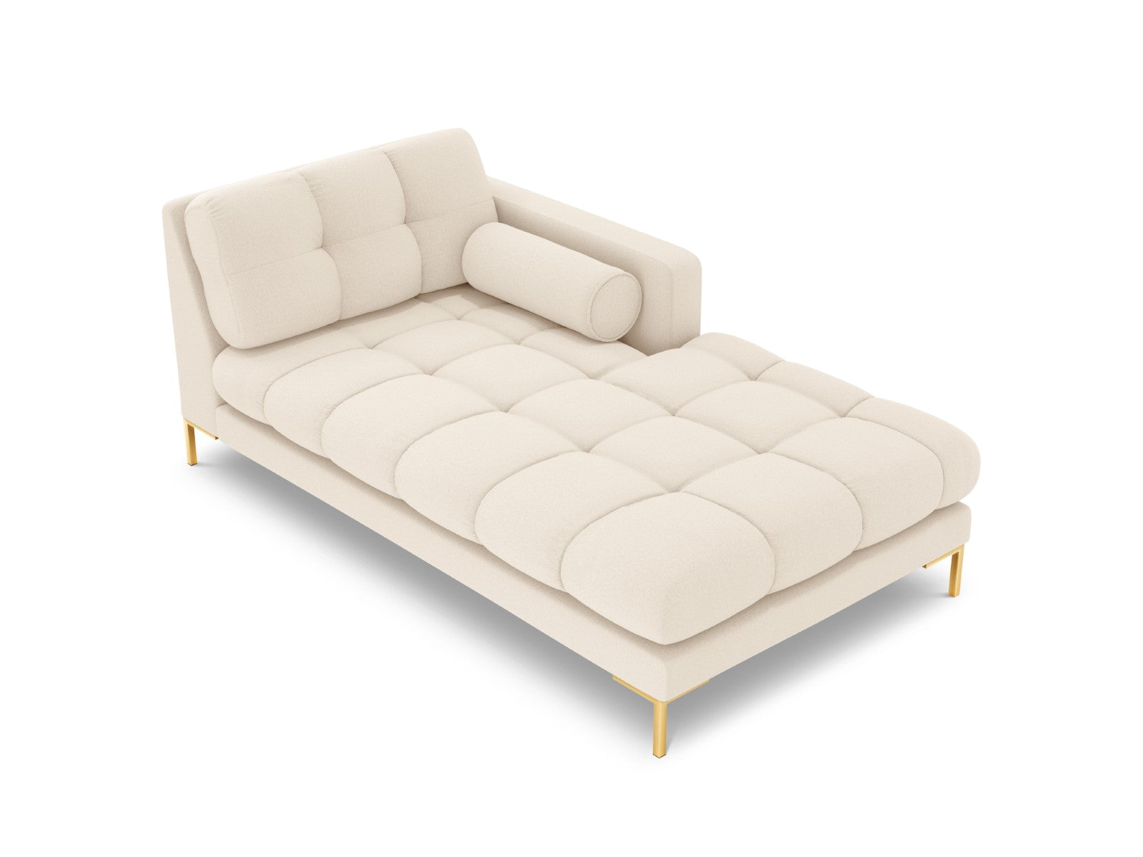 Cosmopolitan Design - Chaise longue destra "Bali" in tessuto strutturato beige chiaro 