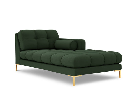 Cosmopolitan Design - Chaise longue destra "Bali" in tessuto strutturato verde scuro 