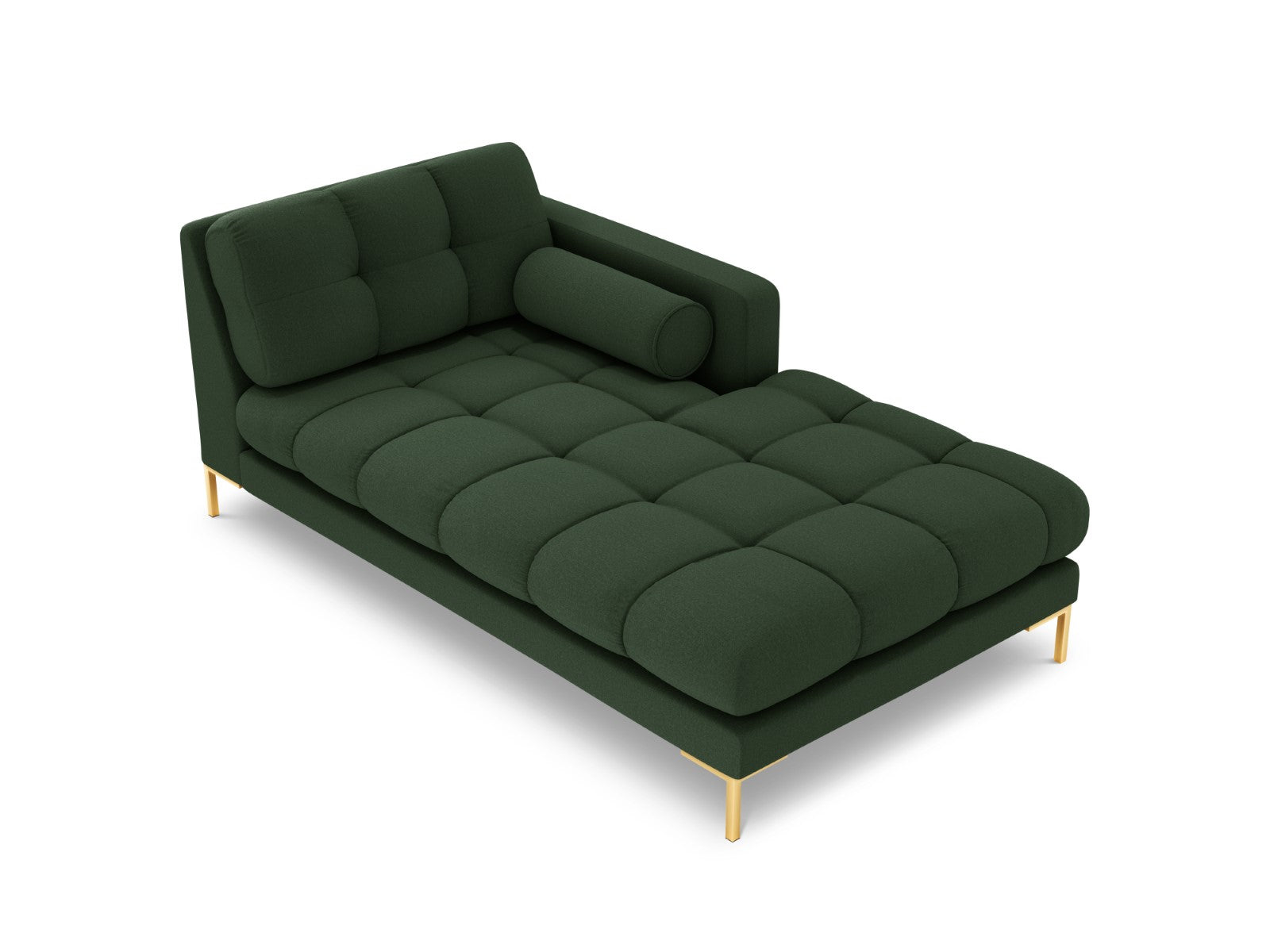 Cosmopolitan Design - Chaise longue destra "Bali" in tessuto strutturato verde scuro 