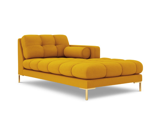 Cosmopolitan Design - Chaise longue destra "Bali" in tessuto strutturato giallo 