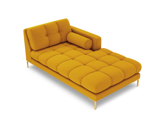 Cosmopolitan Design - Chaise longue destra "Bali" in tessuto strutturato giallo 