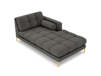 Cosmopolitan Design - Chaise longue destra "Bali" in tessuto strutturato grigio scuro 