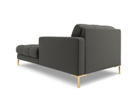 Cosmopolitan Design - Chaise longue destra "Bali" in tessuto strutturato grigio scuro 