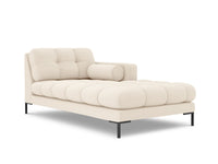 Cosmopolitan Design - Chaise longue destra "Bali" in tessuto strutturato beige chiaro 