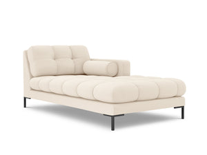 Cosmopolitan Design - Chaise longue destra "Bali" in tessuto strutturato beige chiaro 