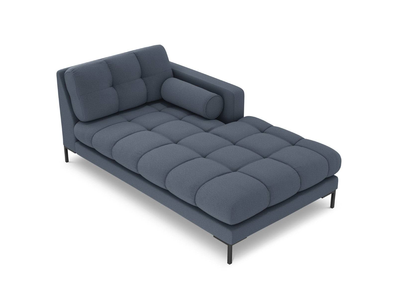 Cosmopolitan Design - Chaise longue destra "Bali" in tessuto strutturato blu scuro 