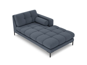 Cosmopolitan Design - Chaise longue destra "Bali" in tessuto strutturato blu scuro 