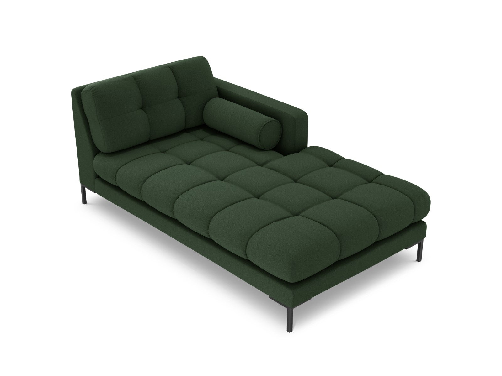 Cosmopolitan Design - Chaise longue destra "Bali" in tessuto strutturato verde scuro 