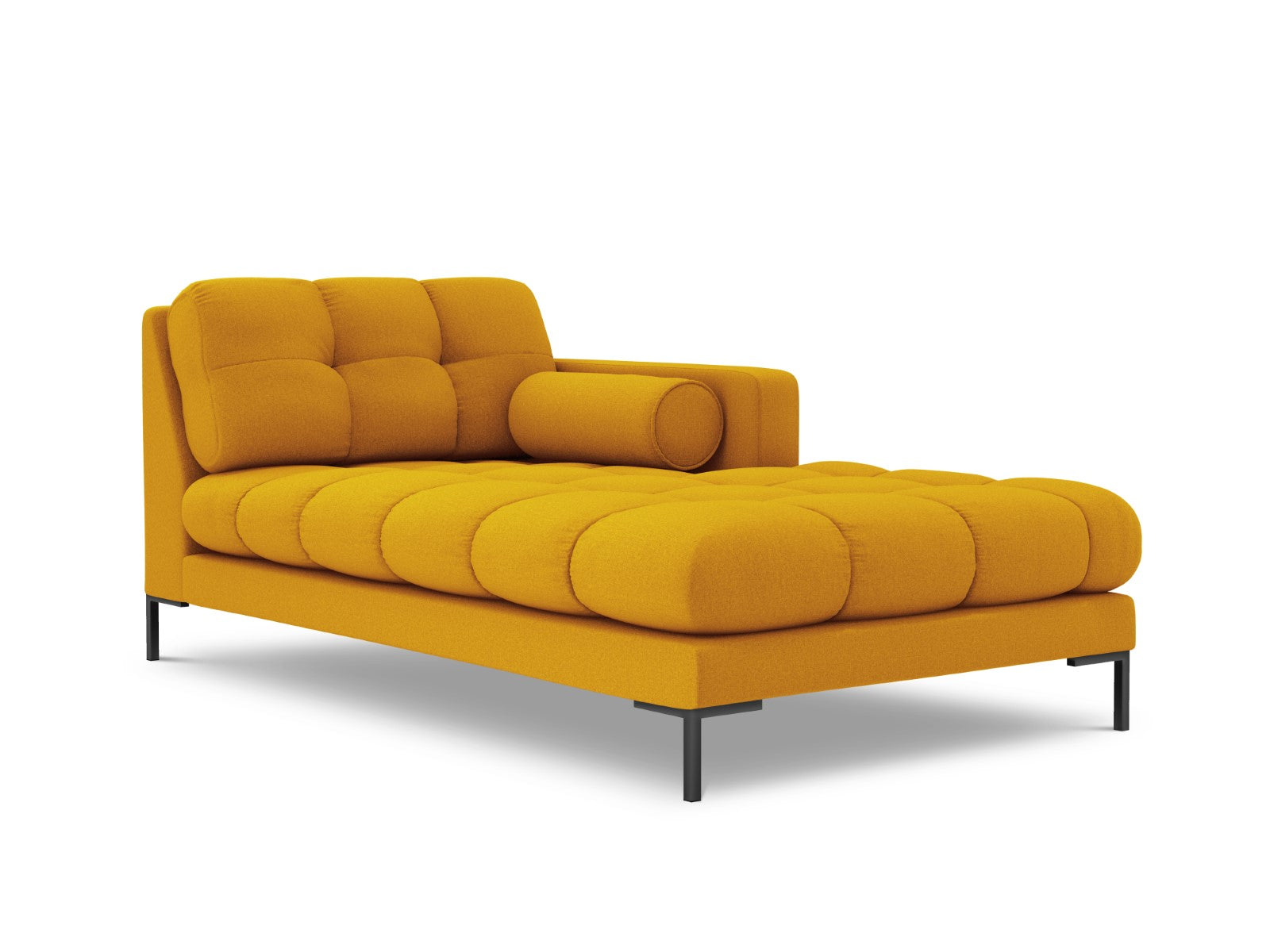 Cosmopolitan Design - Chaise longue destra "Bali" in tessuto strutturato giallo 