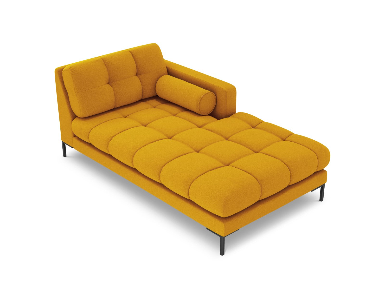 Cosmopolitan Design - Chaise longue destra "Bali" in tessuto strutturato giallo 