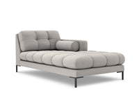 Cosmopolitan Design - Chaise longue destra "Bali" in tessuto strutturato grigio chiaro 