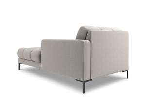 Cosmopolitan Design - Chaise longue destra "Bali" in tessuto strutturato grigio chiaro 