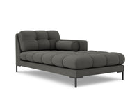 Cosmopolitan Design - Chaise longue destra "Bali" in tessuto strutturato grigio scuro 