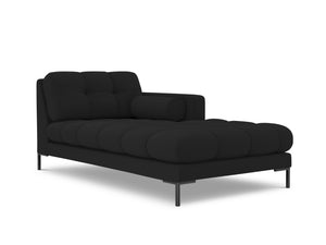 Cosmopolitan Design - Chaise longue destra "Bali" in tessuto strutturato nero 