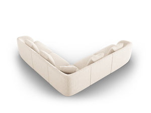 Cosmopolitan Design - Divano angolare reversibile "Tulum" 5 posti in ciniglia beige chiaro 