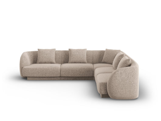 Cosmopolitan Design - Divano angolare reversibile "Tulum" 5 posti in ciniglia beige 