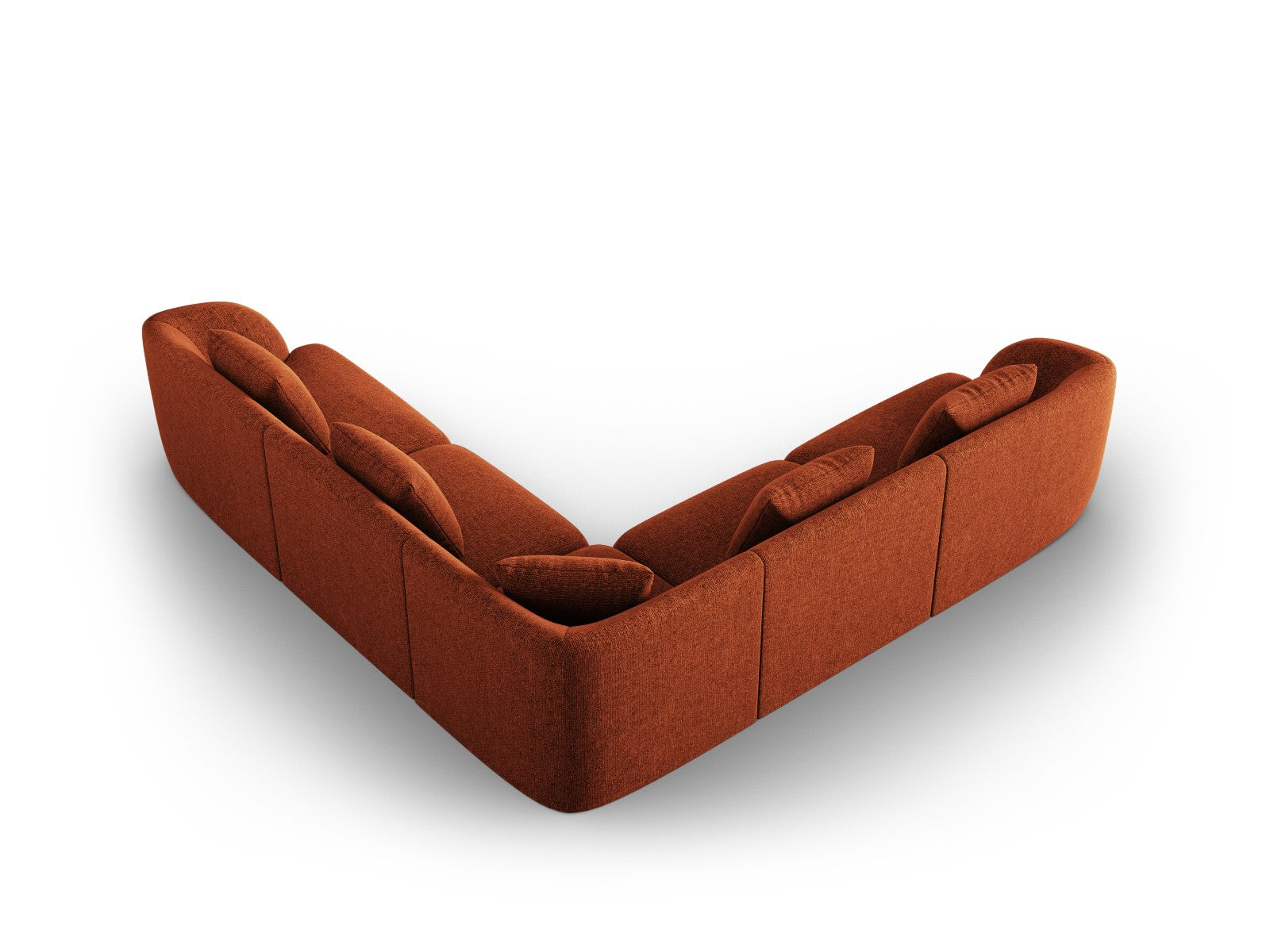 Cosmopolitan Design - Divano angolare reversibile "Tulum" 5 posti in ciniglia terracotta 