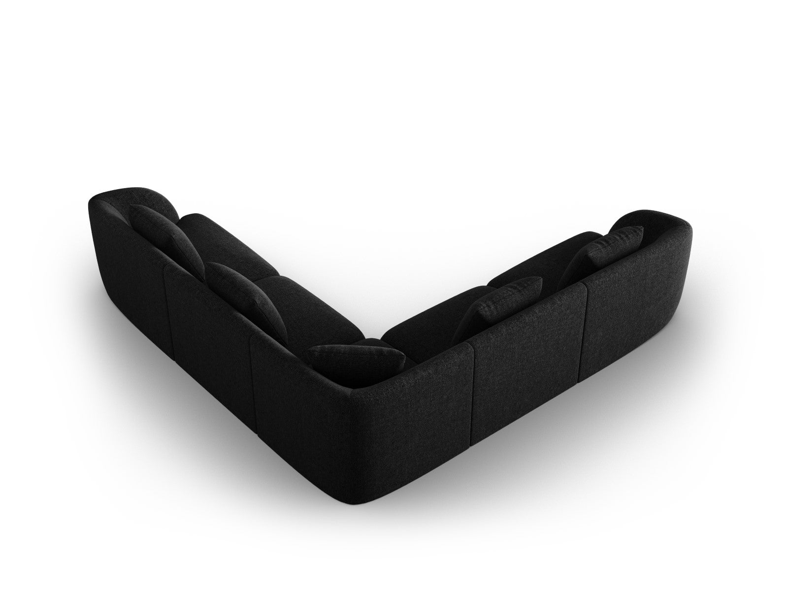 Cosmopolitan Design - Divano angolare reversibile "Tulum" 5 posti in ciniglia nero 