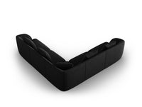 Cosmopolitan Design - Divano angolare reversibile "Tulum" 5 posti in ciniglia nero 