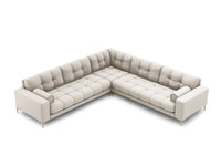 Cosmopolitan Design - Divano angolare reversibile "Bali" 6 posti in tessuto strutturato beige 