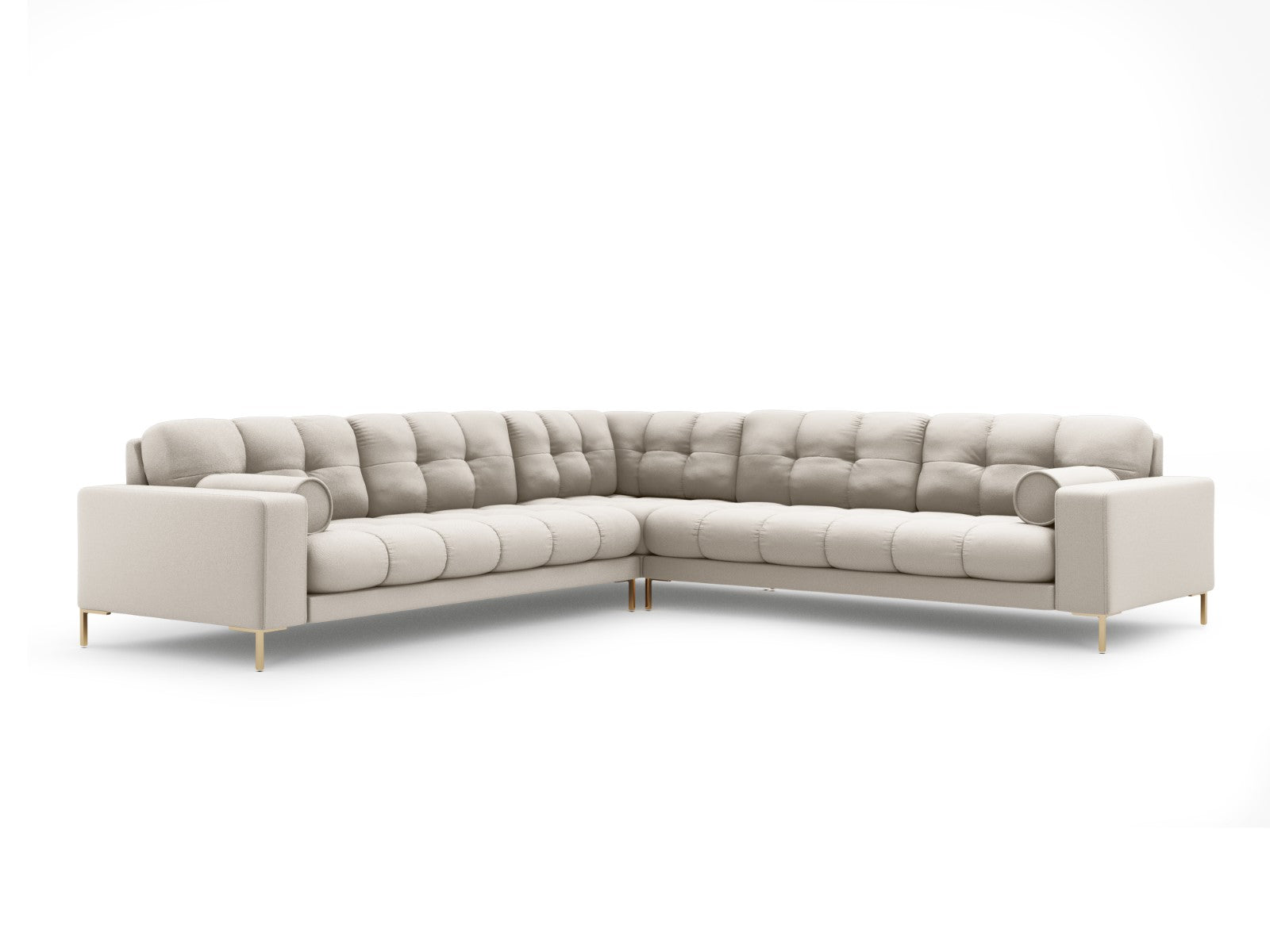 Cosmopolitan Design - Divano angolare reversibile "Bali" 6 posti in tessuto strutturato beige 