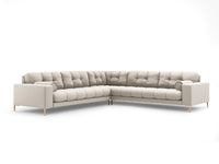 Cosmopolitan Design - Divano angolare reversibile "Bali" 6 posti in tessuto strutturato beige 