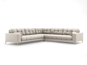 Cosmopolitan Design - Divano angolare reversibile "Bali" 6 posti in tessuto strutturato beige 