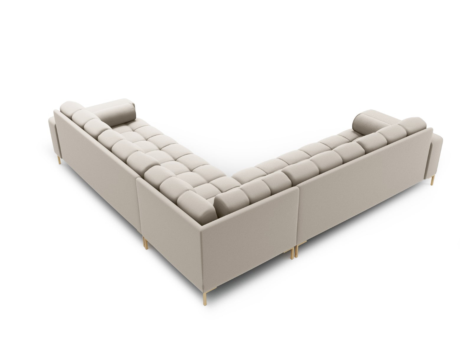 Cosmopolitan Design - Divano angolare reversibile "Bali" 6 posti in tessuto strutturato beige 