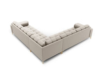 Cosmopolitan Design - Divano angolare reversibile "Bali" 6 posti in tessuto strutturato beige 