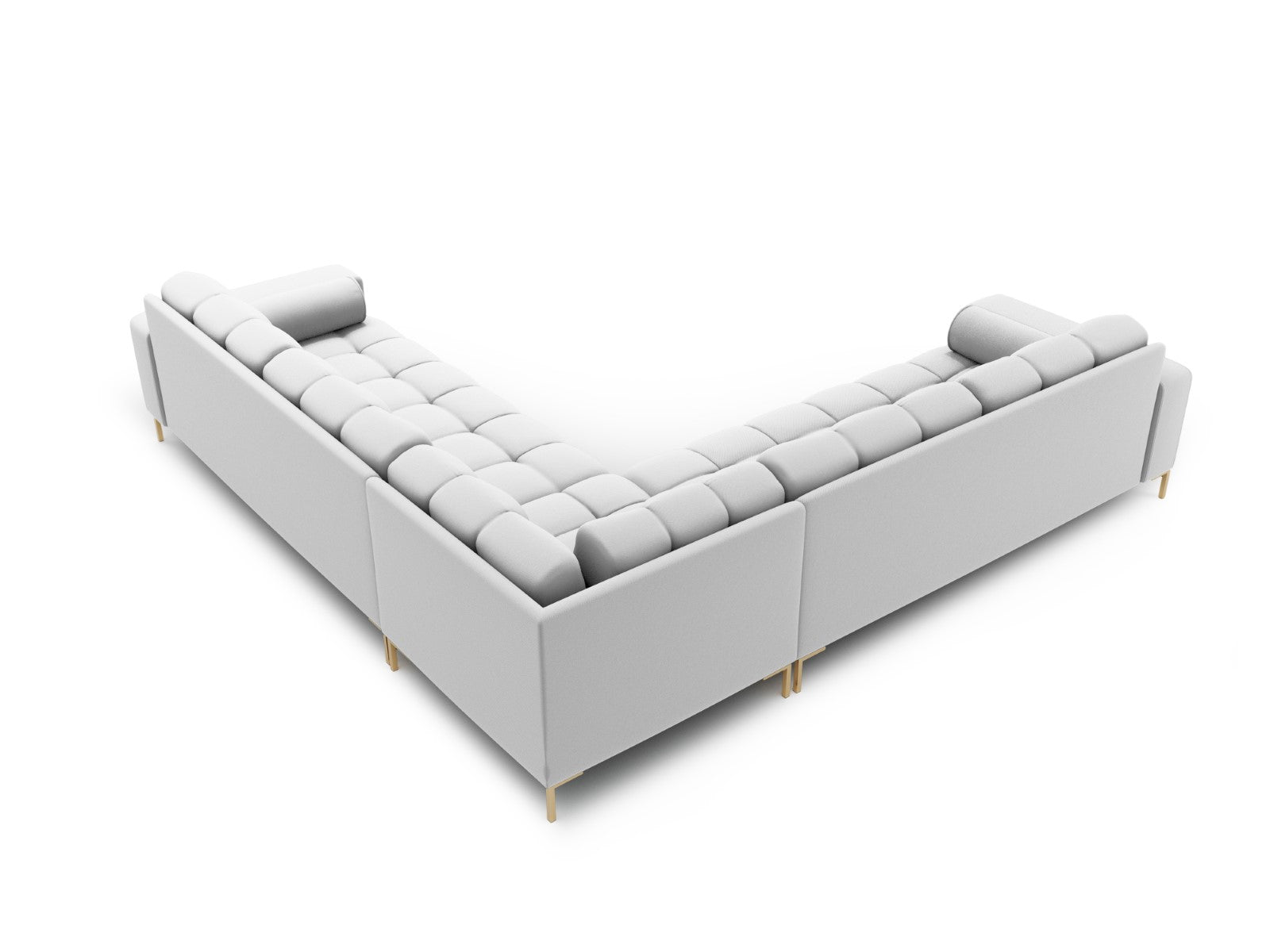 Cosmopolitan Design - Divano angolare reversibile "Bali" 6 posti in tessuto strutturato grigio chiaro 