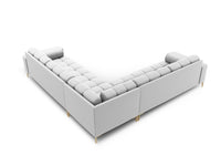 Cosmopolitan Design - Divano angolare reversibile "Bali" 6 posti in tessuto strutturato grigio chiaro 