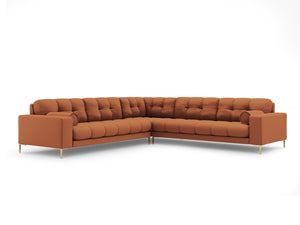 Cosmopolitan Design - Divano angolare reversibile "Bali" 6 posti in tessuto strutturato mattone 