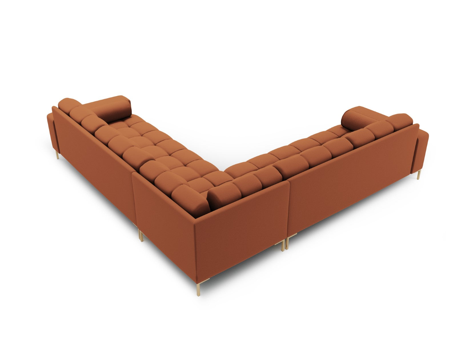 Cosmopolitan Design - Divano angolare reversibile "Bali" 6 posti in tessuto strutturato mattone 