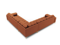 Cosmopolitan Design - Divano angolare reversibile "Bali" 6 posti in tessuto strutturato mattone 