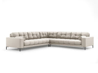 Cosmopolitan Design - Divano angolare reversibile "Bali" 6 posti in tessuto strutturato beige 