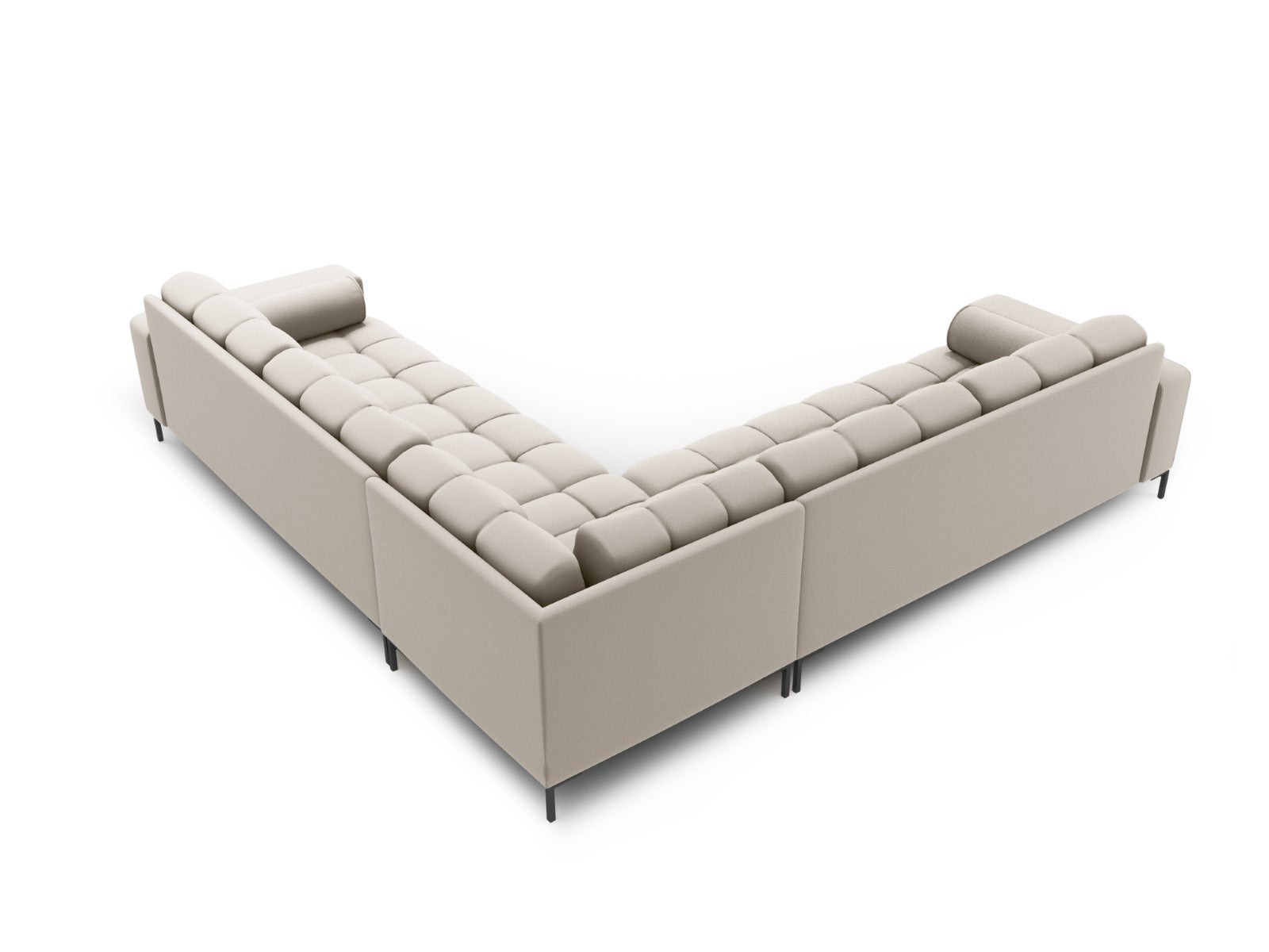 Cosmopolitan Design - Divano angolare reversibile "Bali" 6 posti in tessuto strutturato beige 