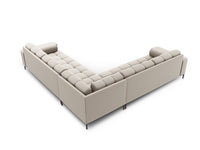 Cosmopolitan Design - Divano angolare reversibile "Bali" 6 posti in tessuto strutturato beige 