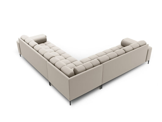Cosmopolitan Design - Divano angolare reversibile "Bali" 6 posti in tessuto strutturato beige 