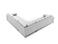 Cosmopolitan Design - Divano angolare reversibile "Bali" 6 posti in tessuto strutturato grigio chiaro 